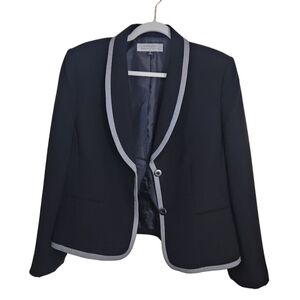 Tahari X Arthur Levine Black Open Front Shawl Collar Blazer Size 14